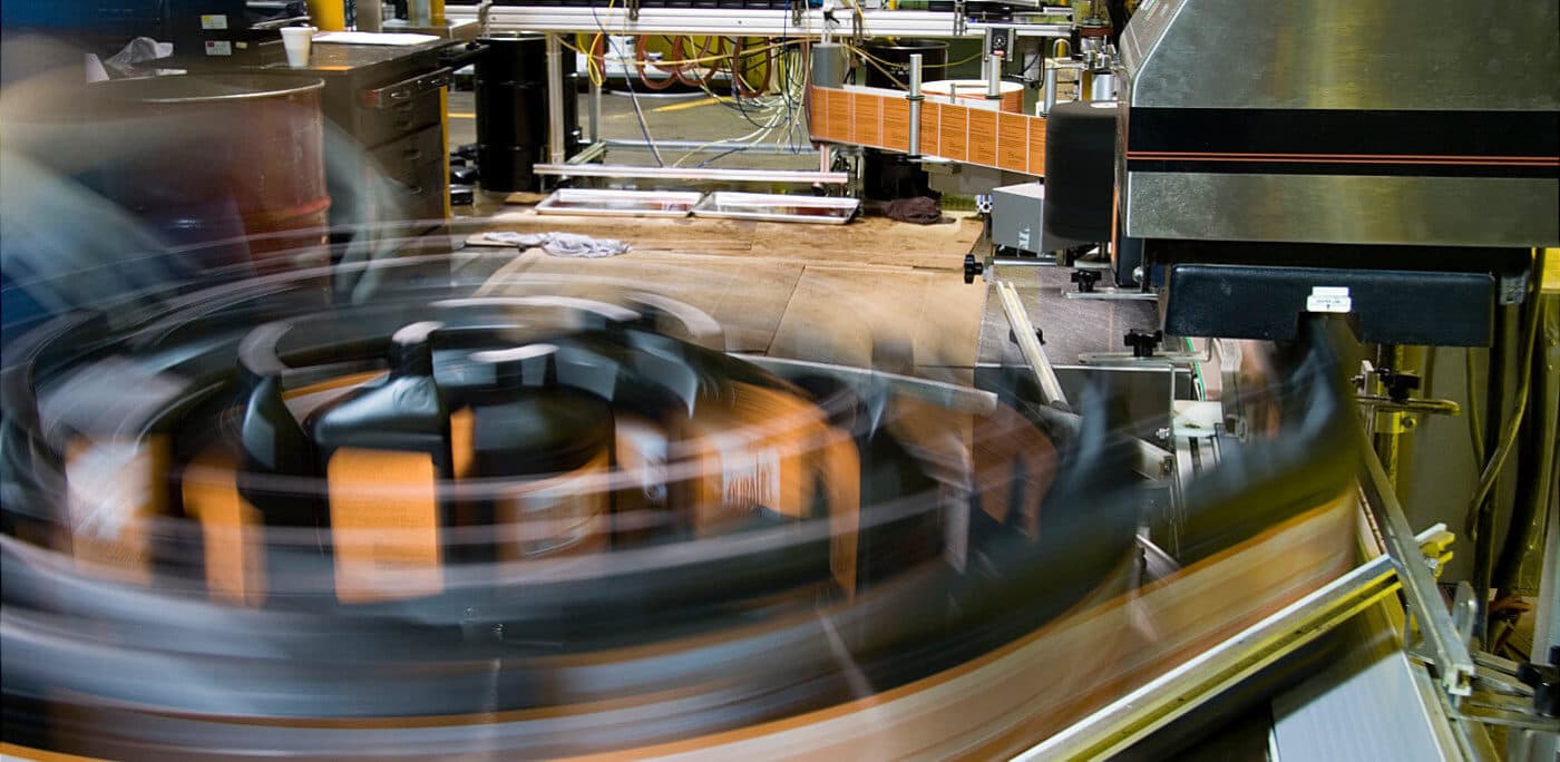 Conveyor line in operation